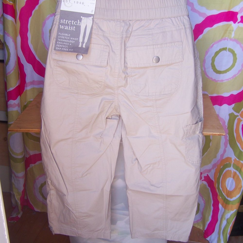 Cato NWT Beige Classic Crop Pants Sz 8 - Picture 6 of 8